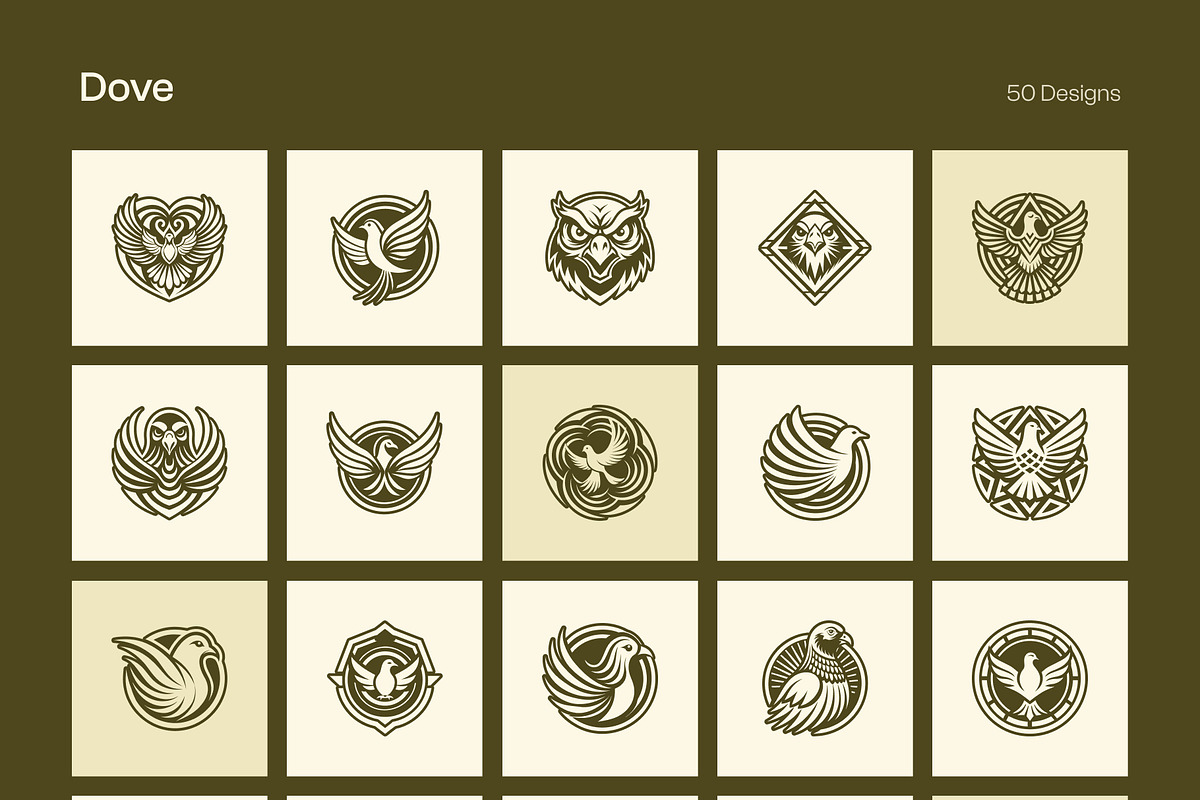 1500 Bird Logo Art Set, a Solid Icon by Creative Stall (Photo 38 of 38)