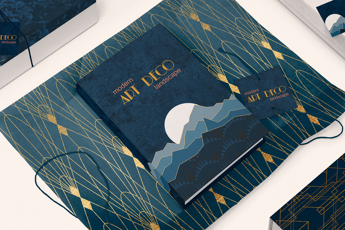 Art Deco Landscape Creator Kit, an Object Graphic by Polli Deeva, image size:1200x800