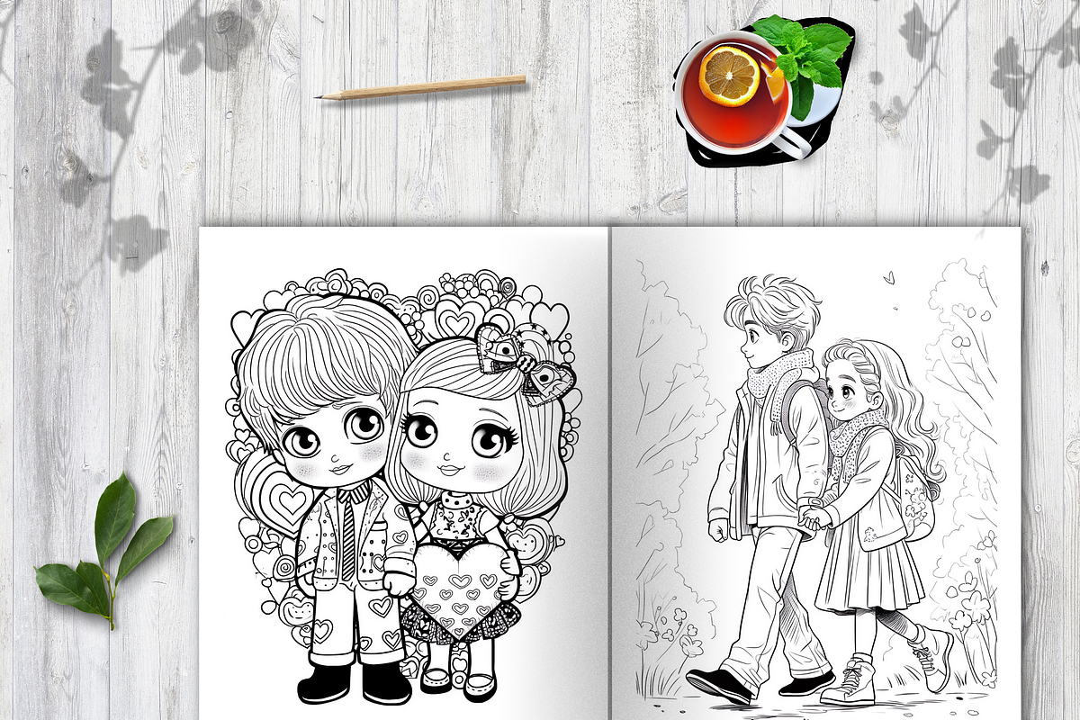 Valentine's Day Coloring Book Kids, a Seasonal Illustration by LA Design (Photo 8 of 10)