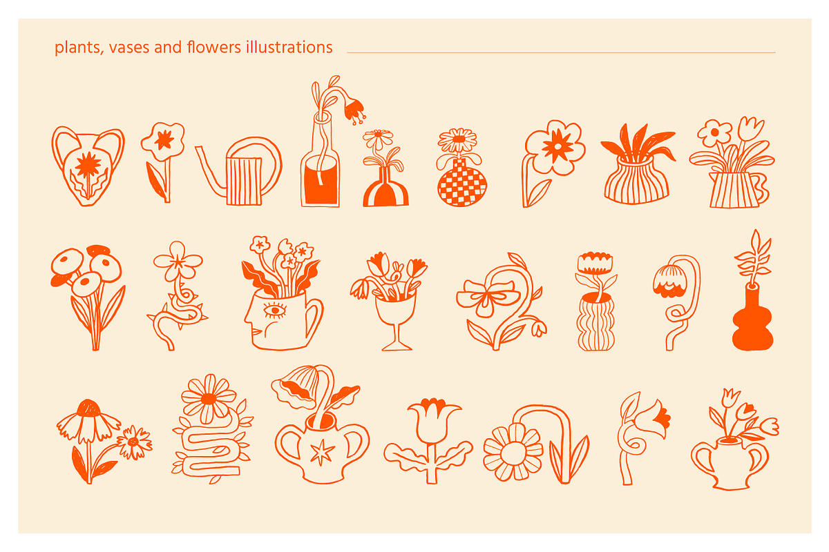 Doodle Garden - botanic characters, a Graphic by Marish (Photo 5 of 9)