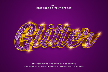 Glitter 3d psd Text Effect Style, a Layer Style Add-On by designermdnazir