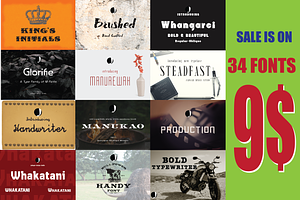 Font Bundle-34 Fonts