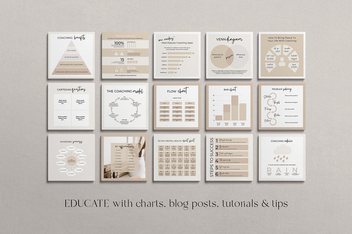 Life Coach Instagram Canva Templates, a Design Template by Miri Campbell (Photo 9 of 18)
