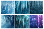 Frozen Icicles Digital Paper, an Illustration by RobertsArt (Thumbnail 6 of 7)
