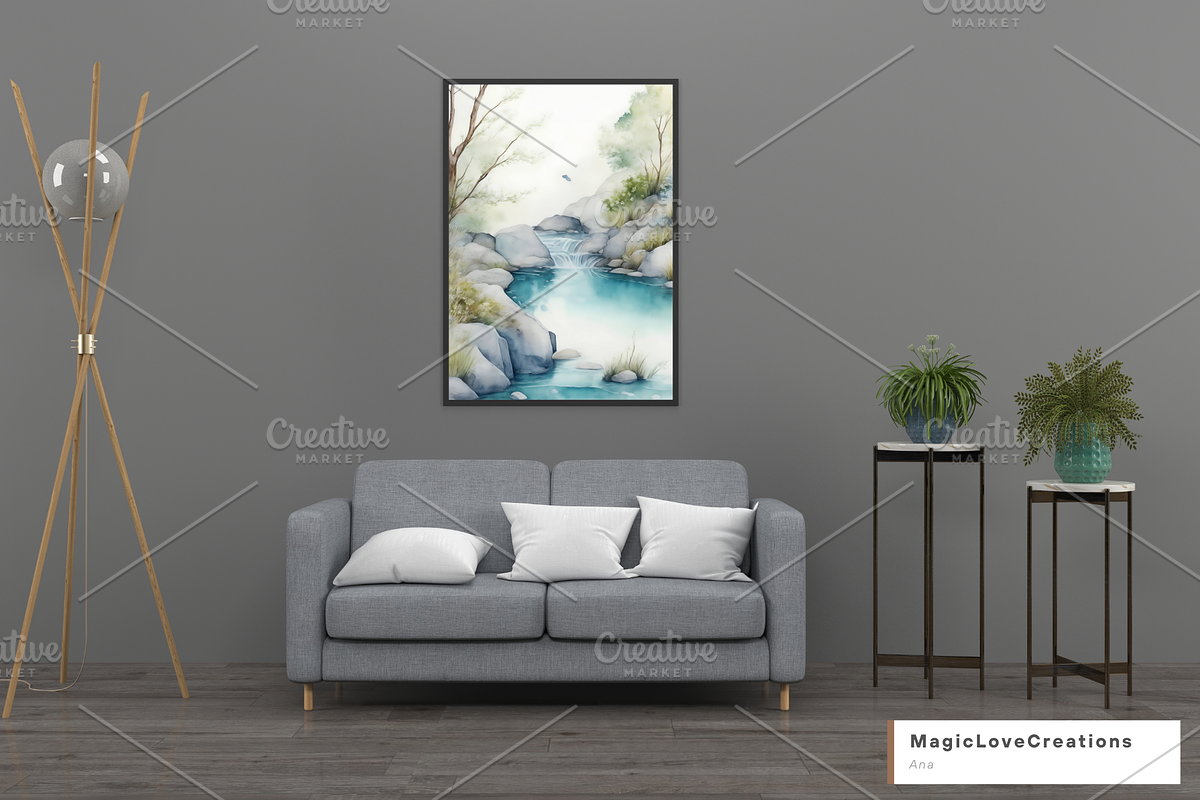 Mountain Landscape Print Wall Art, a Poster Template by MagicLove Creations (Photo 5 of 8)