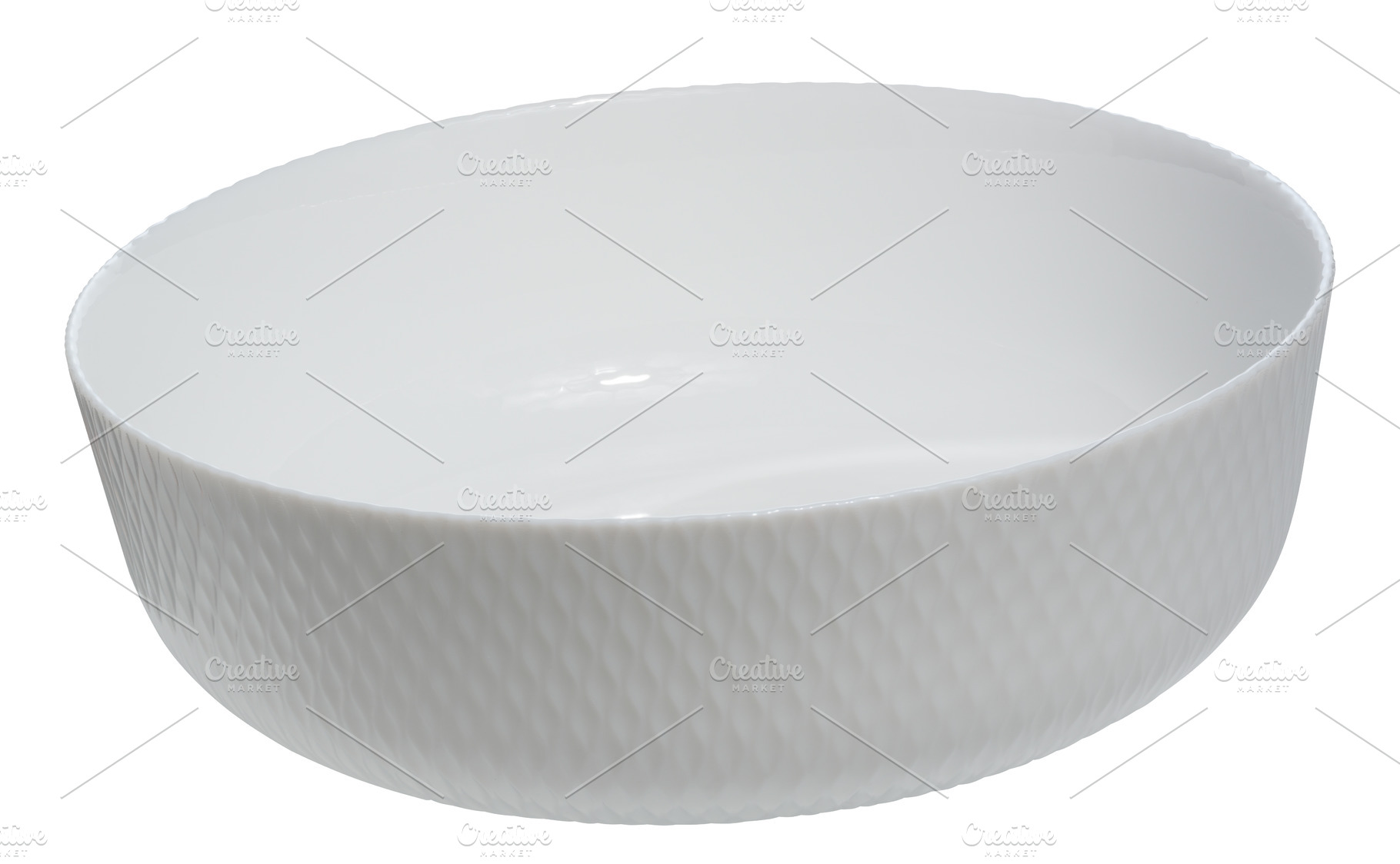 Empty white ceramic round salad plate on isolated background, a Food & Drink Photo by ndanko
