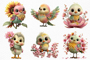 Whimsical Spring Birds Clipart PNG, an Illustration by Craft Nest (Thumbnail 3 of 11)