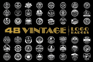 48 Vintage Logo Badges