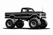 Big Wheel Truck Line Drawing, an Illustration by musafir_fashion (Thumbnail 9 of 9)