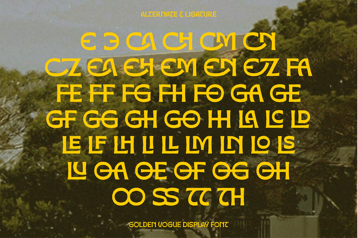 Golden Vogue – Display Font, a Sans Serif Font by kangfont Studio (Photo 5 of 11)