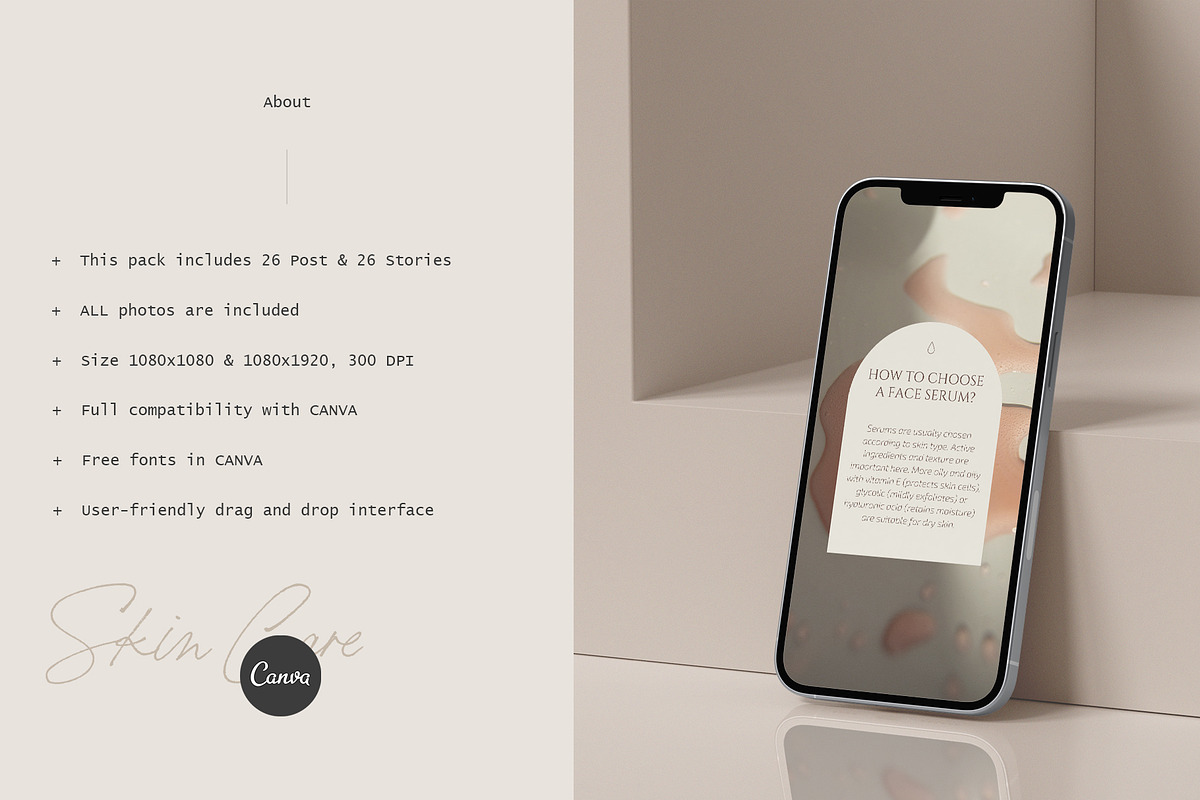 CANVA / Skin Care Social Media Pack, a Social Media Template by Simple có (Photo 2 of 12)