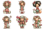 Whimsical Easter Girl Clipart, an Illustration by CraftArtStudio (Thumbnail 6 of 6)
