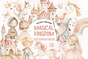 Princess Watercolor Clip Art, an Illustration by TatiMockup (Thumbnail 1 of 7)