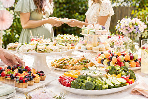Baby shower party with diverse food, a Photo by Dvoevnore photos