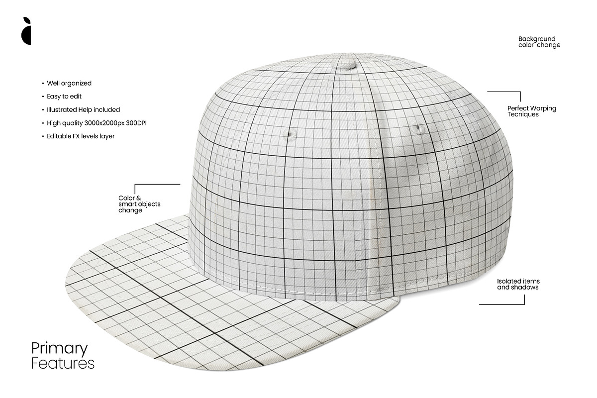 GRAINY Baseball Hat Mockup Kit, a Hat Mockup by Catkie - Digital Art (Photo 3 of 9)