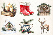 Watercolor Christmas Time Clipart, an Illustration by Libby Wishes (Thumbnail 5 of 9)