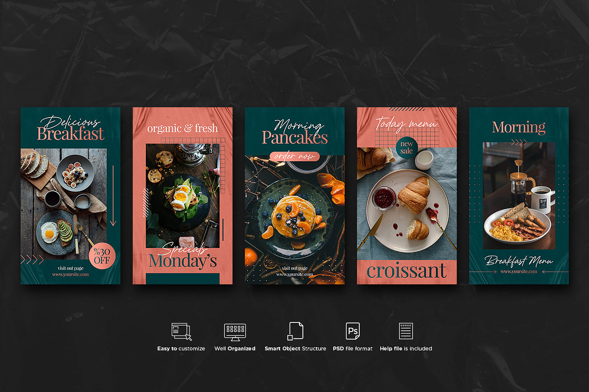 Food Instagram Story PSD Templates, a Social Media Template by Giraffe Design Studio (Photo 8 of 22)