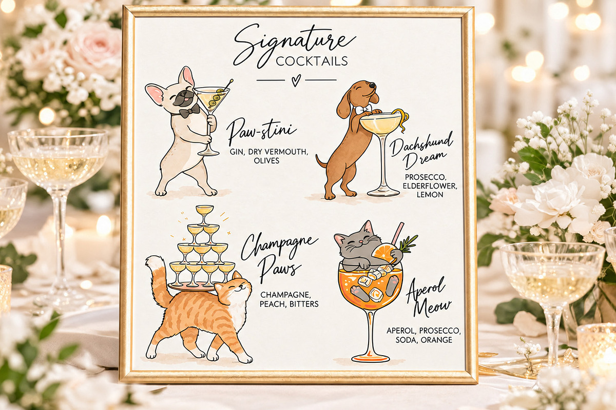 Signature Cocktails & Pets Clipart, a Food Illustration by Watercolor dreams (Photo 3 of 3)