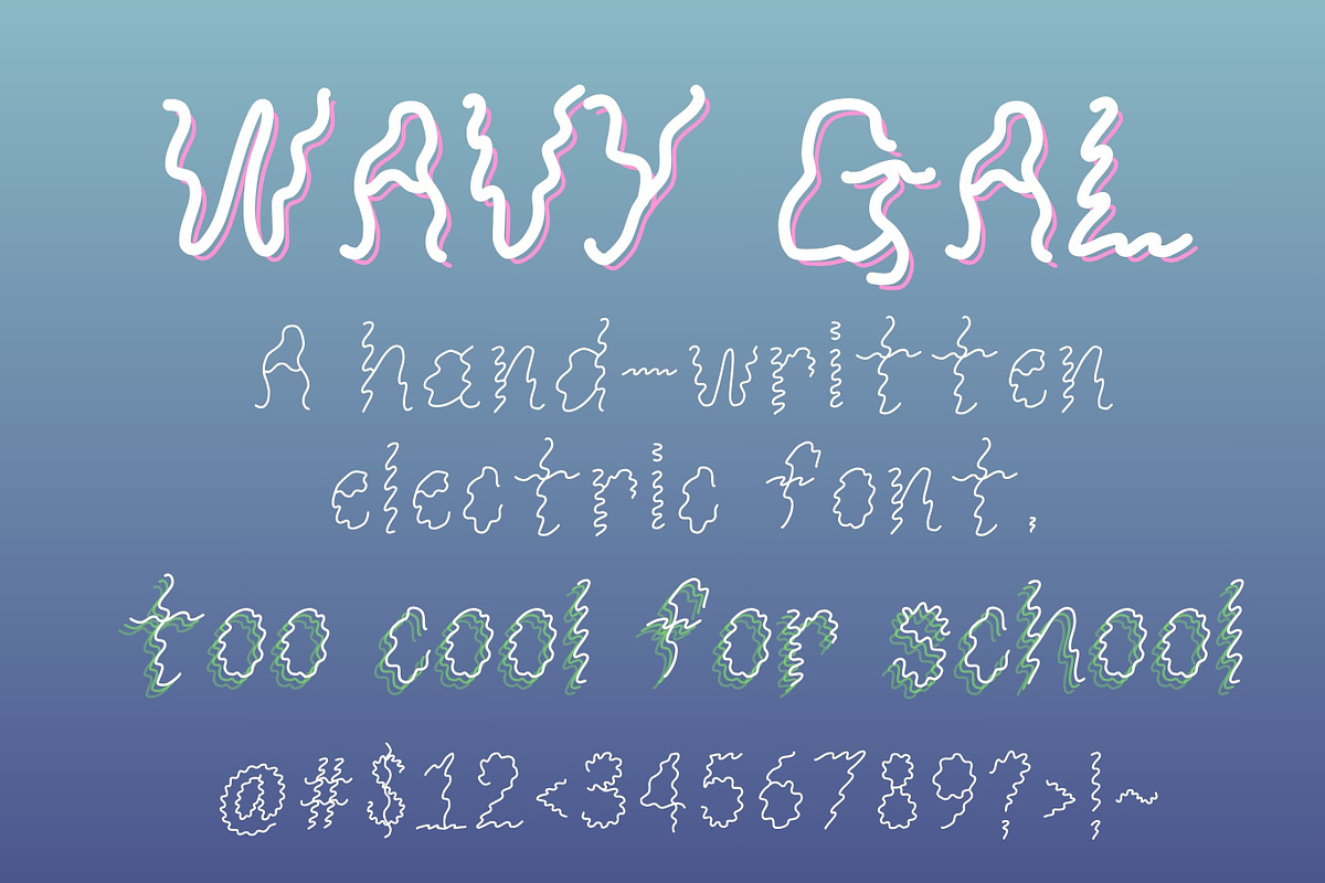 Ride The Wave/Wavy Hand-drawn font, a Handwritten Font by Eryn Rose Design (Photo 5 of 7)