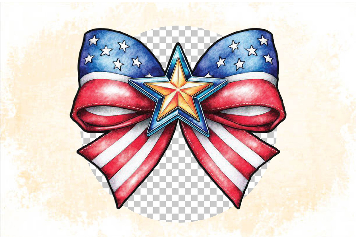 4th of July Patriotic Bow Clipart Bu, an Illustration by SVGArt (Photo 7 of 9)