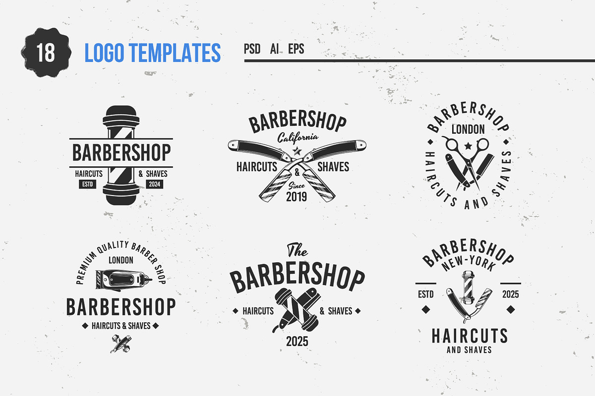Barbershop logo set, a Branding & Logo Template by DenysHolovatiuk (Photo 2 of 10)