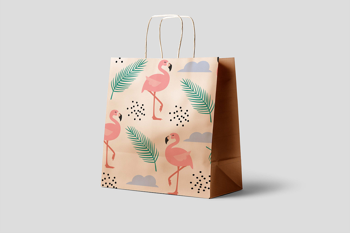Seamless pattern pink flamingo, a Pattern Graphic by Viktorijareut