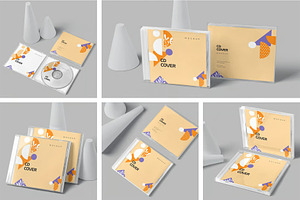 5 CD Cover Mockups, a Product Mockup by megostudi0