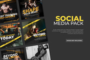 Gym Social Media Design Templates, a Social Media Template by Warm Snow (Thumbnail 1 of 4)