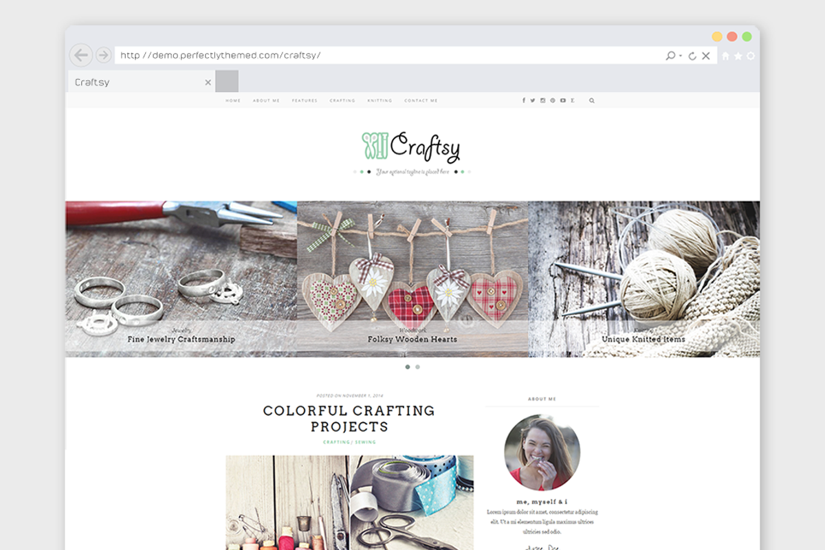 Crafting WordPress Theme Craftsy, a WordPress Template by Trendy Themes (Photo 1 of 2)