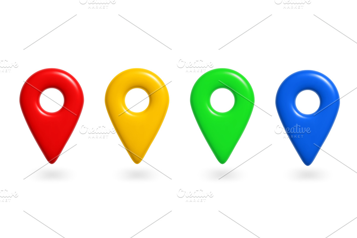3D map pin location marker in red, an Illustration by winwin.art
