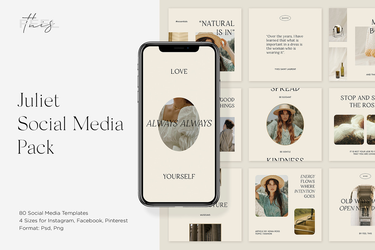 Juliet Social Media Pack PS, a Social Media Template by Feel This (Photo 1 of 18)