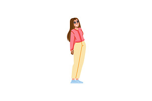Young woman smiling and posing for, a Person Illustration by pikepicture
