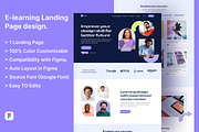 E-Learning Landing page Design, a Landing Page Template by UiDex (Thumbnail 1 of 4)