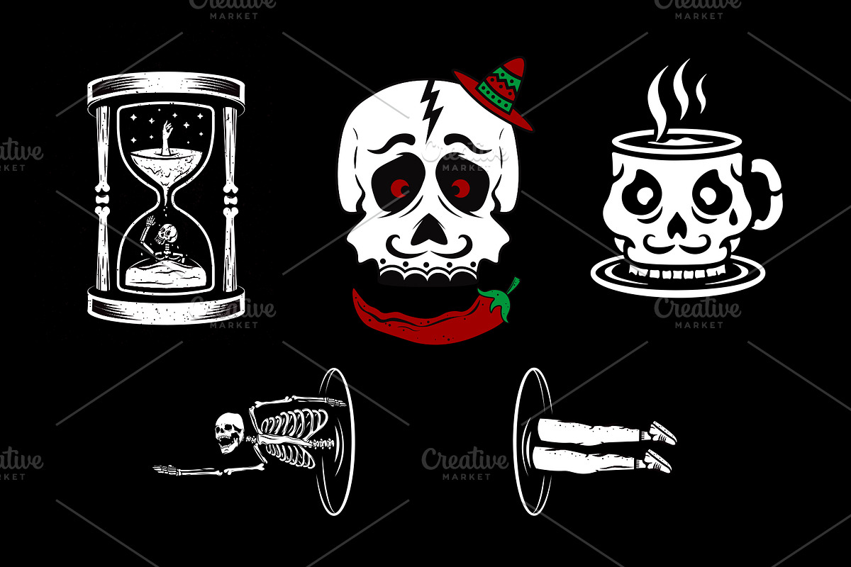 Skulls Vector Illustration, a Healthcare Illustration by Noires (Photo 5 of 7)
