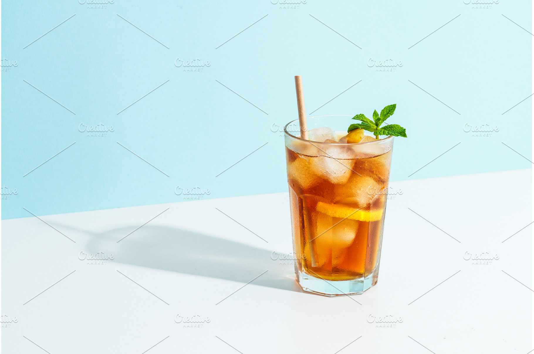 Summer cold drink on colored, a Food & Drink Photo by Nadia-nb