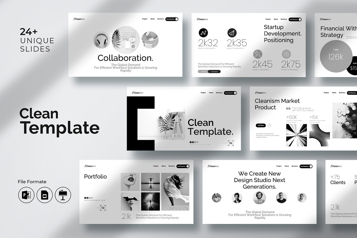Clean Minimal Presentation Template, a Presentation Template by Creative-Work (Photo 1 of 9)