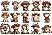 Whimsical Easter Highland Cow Clipar, an Illustration by Libby Wishes (Thumbnail 2 of 7)