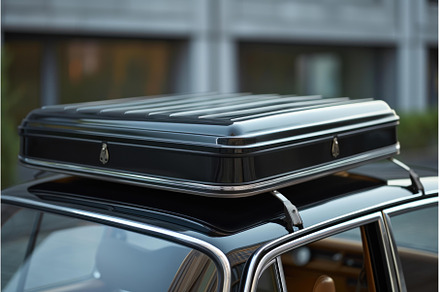 Black car roof luggage trip, a Transportation Photo by Ylivdesign