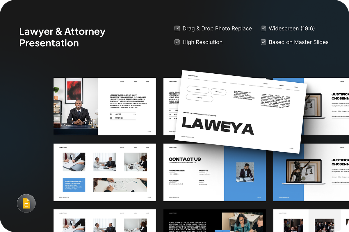 Lawyer & Attorney Google Slide, a Presentation Template by SquidPixey (Photo 1 of 7)