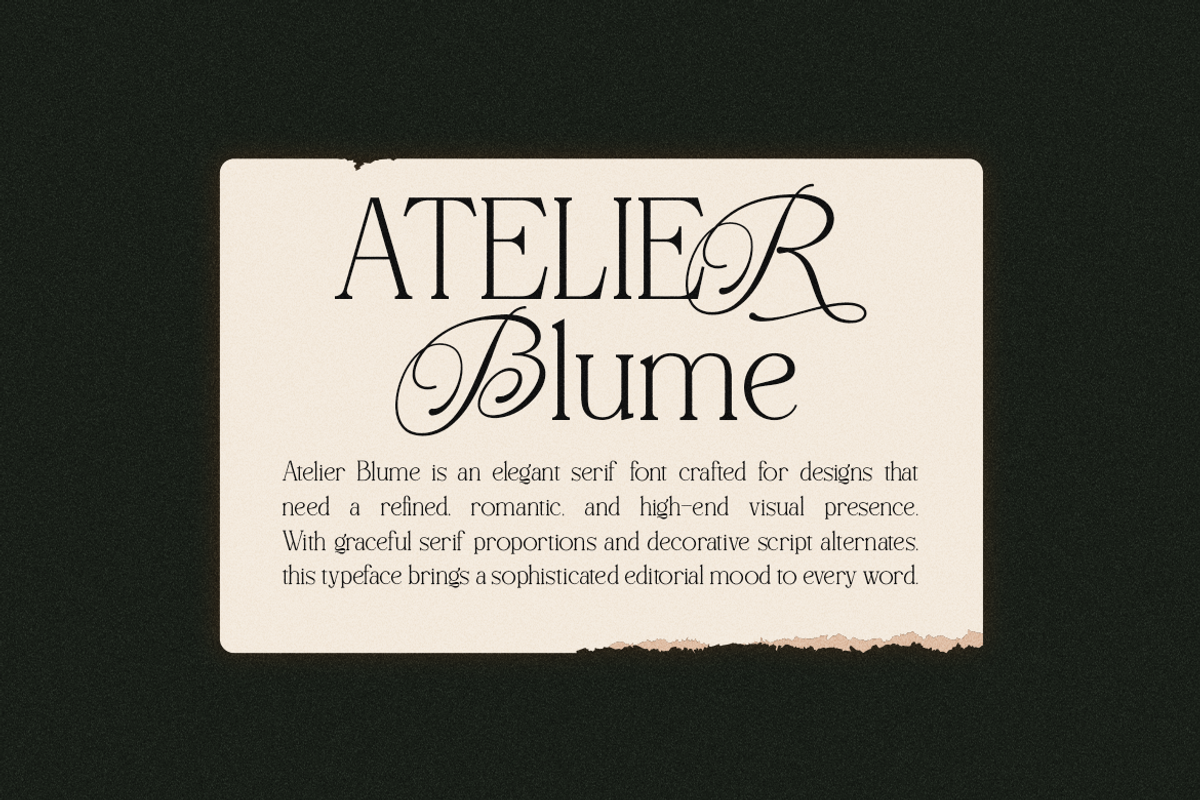 Atelier Blume - Serif & Script Font, a Script Font by agnyhasyastudio (Photo 13 of 17)