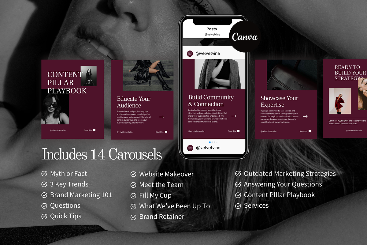 Marketing Agency Canva Instagram Kit, a Squarespace Template by Warmsoulgallery (Photo 6 of 11)