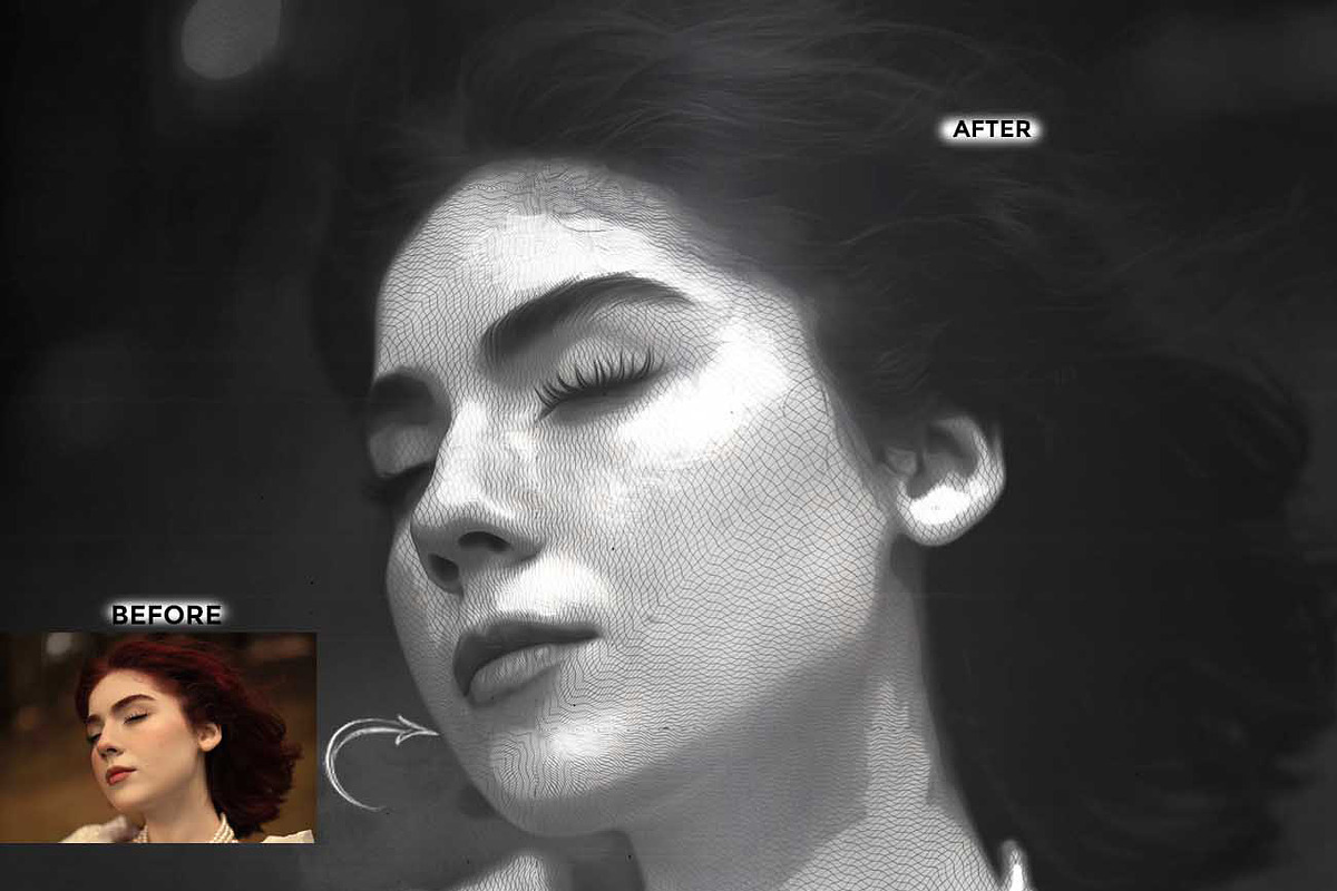 Steel Plate Portrait FX Ps Action, an Action Add-On by Studio Retouch (Photo 5 of 10)