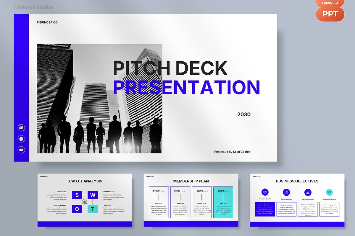 Corporate AI Company Pitch Deck, a Presentation Template by FIBRINOSÄ (Photo 2 of 7)