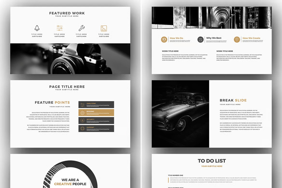 Gold PowerPoint Template, a Presentation Template by iHemalaya (Photo 3 of 7)