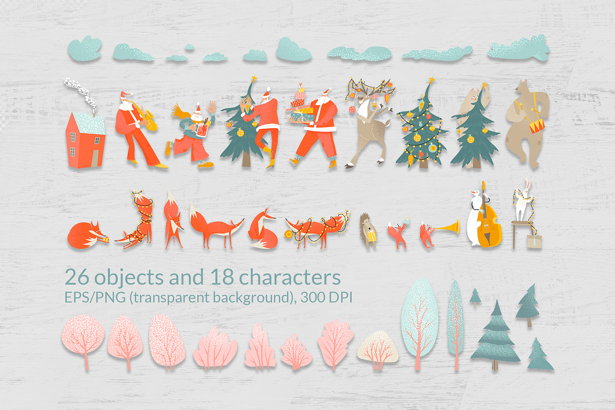 Christmas party in the forest, a Background Graphic by Masha Naidzionysheva (Photo 6 of 7)