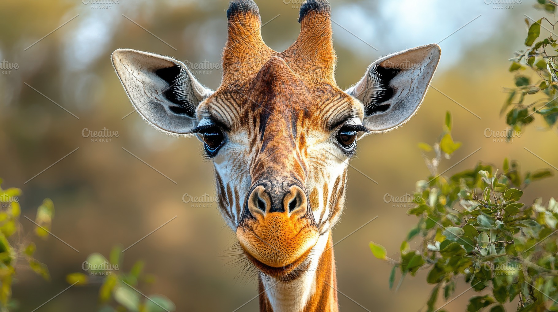 Giraffe Portrait: Focused wildlife s, an Animal Photo by Pixeness Studio