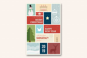 Cute Christmas And New Year Card V01