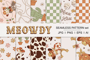 Cowboy Cat Pattern Set