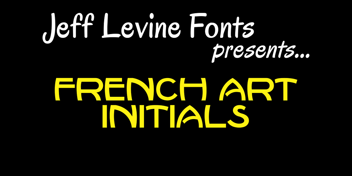 French Art Initials JNL, a Font by Jeff Levine Fonts
