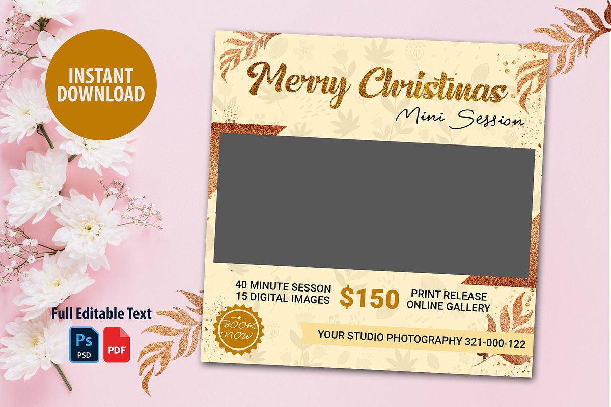 Christmas Mini Session Template, a Marketing Template by RolexStudio (Photo 2 of 3)